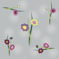 Hand-drawn floral seamless patterns.Vector design for paper, cover, fabric, interior decor and other users