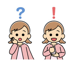 疑問　解決　 女の子　幼児　イラスト