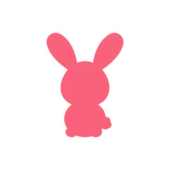 Obraz premium Easter bunny silhouette decoration with bow ornaments And colorful tie.