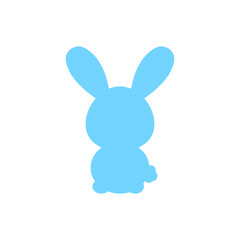 Easter bunny silhouette decoration with bow ornaments And colorful tie.