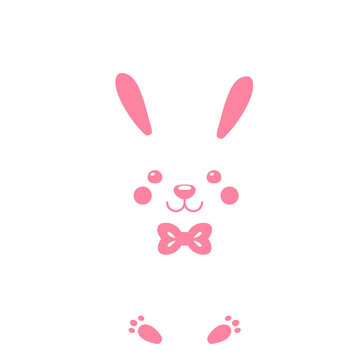 Easter bunny silhouette decoration with bow ornaments And colorful tie.