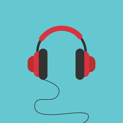 Headphone illustration with wire