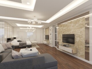 3d rendering of interior  bedroom