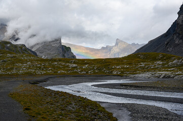 rainbow on Gemmi Pass in Valais