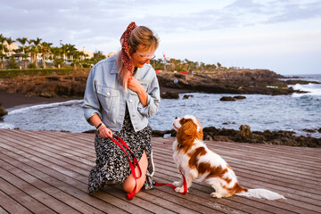 woman with dog