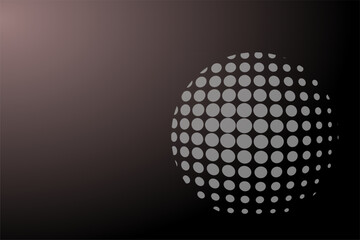 Illustration of circle with gray dots on black background.