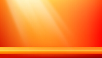Orange display for Autumn or Fall background,3d Room Studio and shelf with light and Shadow.Vector illustration Gallery room.Minima scene backdrop shooting for products presentation,promotion or Sales