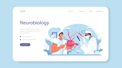 Neurosurgeon web banner or landing page. Doctor examine and treat
