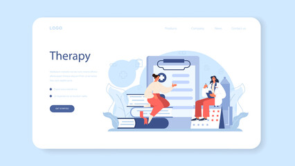 Psychologist web banner or landing page. Mental health diagnostic.