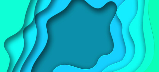 Paper cut background Turquoise