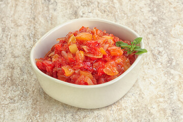 Hungary vegetarian Lecho with vegetables