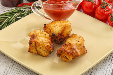 Chicken breast shashlik - grilled meat