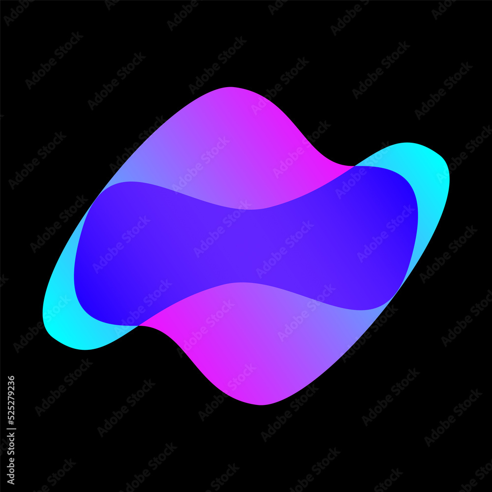 Fototapete abstract fluid logo, colorful symbol consists of blur gradient colors shapes with soft transition ef