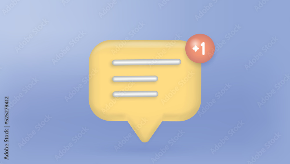 Poster 3d chat bubble icon vector illustration. stylze dialogue symbol background isolated