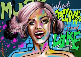 Obraz na płótnie Canvas Musik Graffiti Freestyle