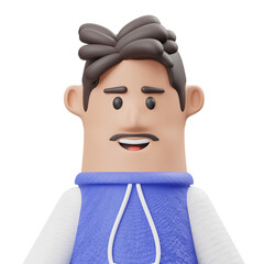 Men With Mustache Avatar 3D Icon