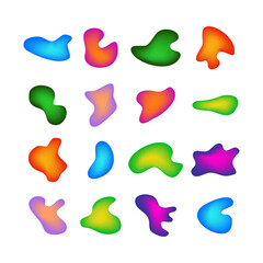 Gradient liquid blob shapes