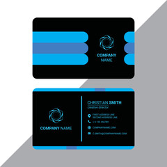 black blue modern simple business card design
