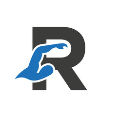 Letter R Swimming Logo Design. Swimming Club Symbol Vector Template