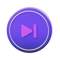 Skip Music Button 3D Icon