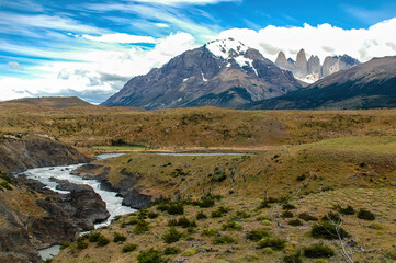 The peaks of Paine Grande, Cuernos and Torres del Paine