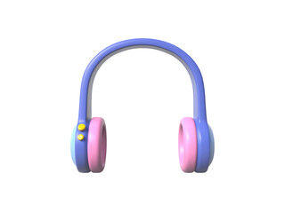 Headphone headset icon Isolated 3d render illustration