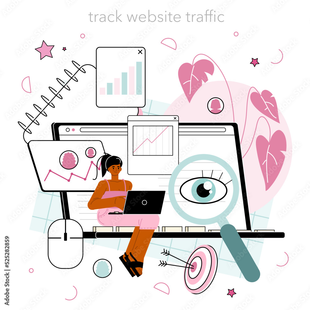 Poster website analyst online service or platform. web page analysis
