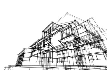 Modern architecture vector 3d illustration