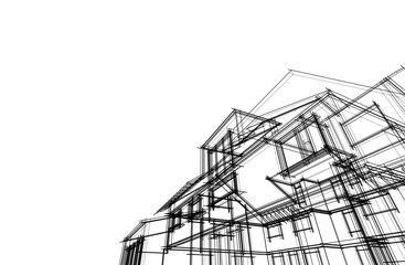 Obraz premium Modern architecture vector 3d illustration