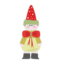 colorful gnome drawn on a white background