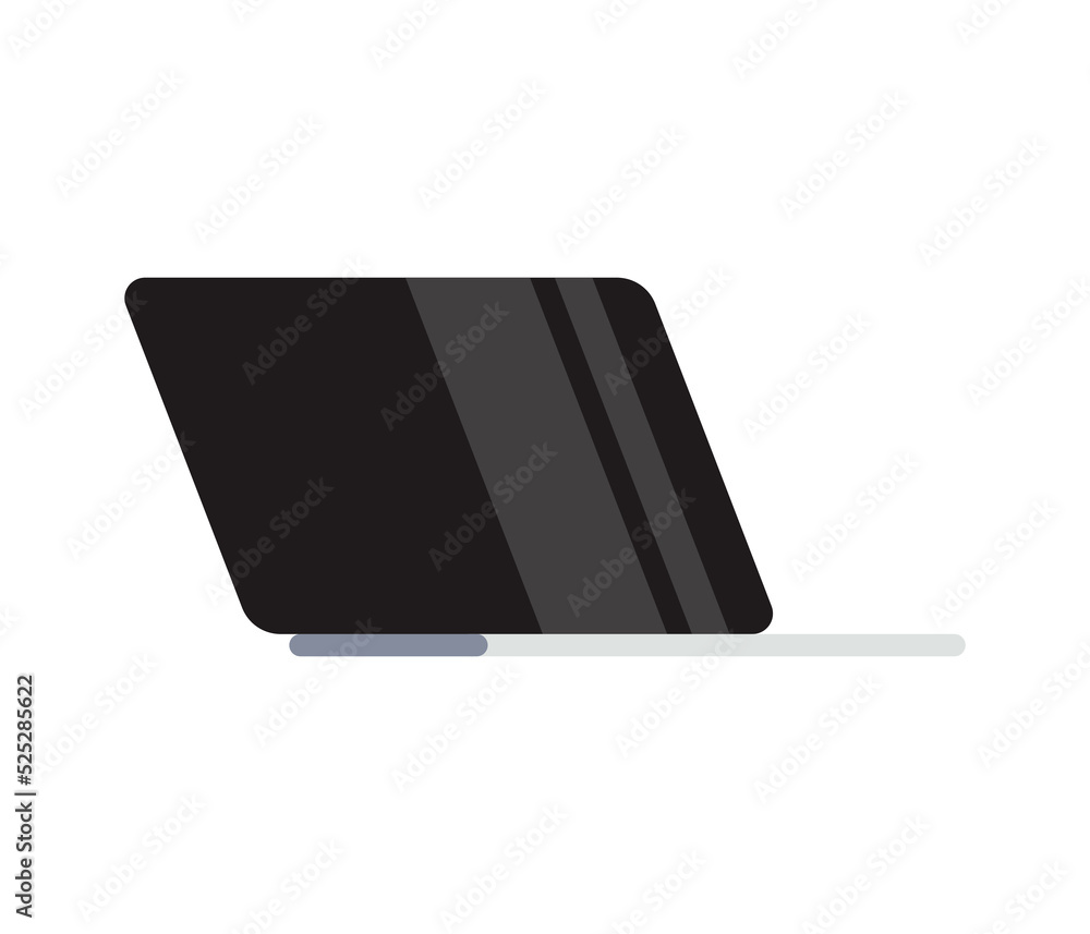 Poster laptop screen and computer with empty screen, blank copy space on computer, laptop front view, devic