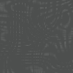 Monochrome overlay texture of rough canvas fiber. Burlap grunge checkered pattern. Gray and white dot lattice fabric. Textile grid, braided thread background. Cloth linen sack backdrop. Vector