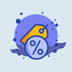 Discount flat illustration. Percentage signs vector illustration.