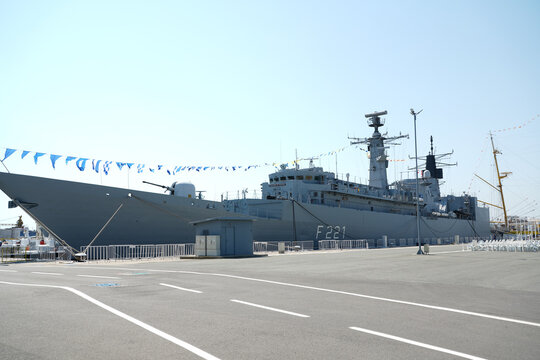 warship Ferdinand in Constanta port. photo taken in August 2022. photo during the day.