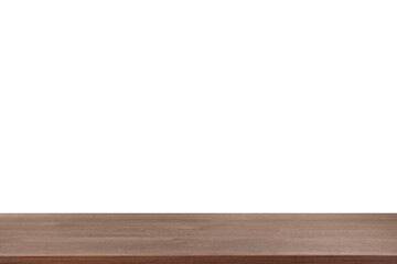 Empty brown wooden surface isolated on white