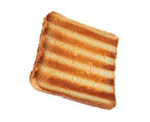 Slice of delicious toasted bread isolated on white