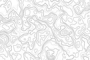 Retro topography map. White geographic contour map. Abstract outline grid.