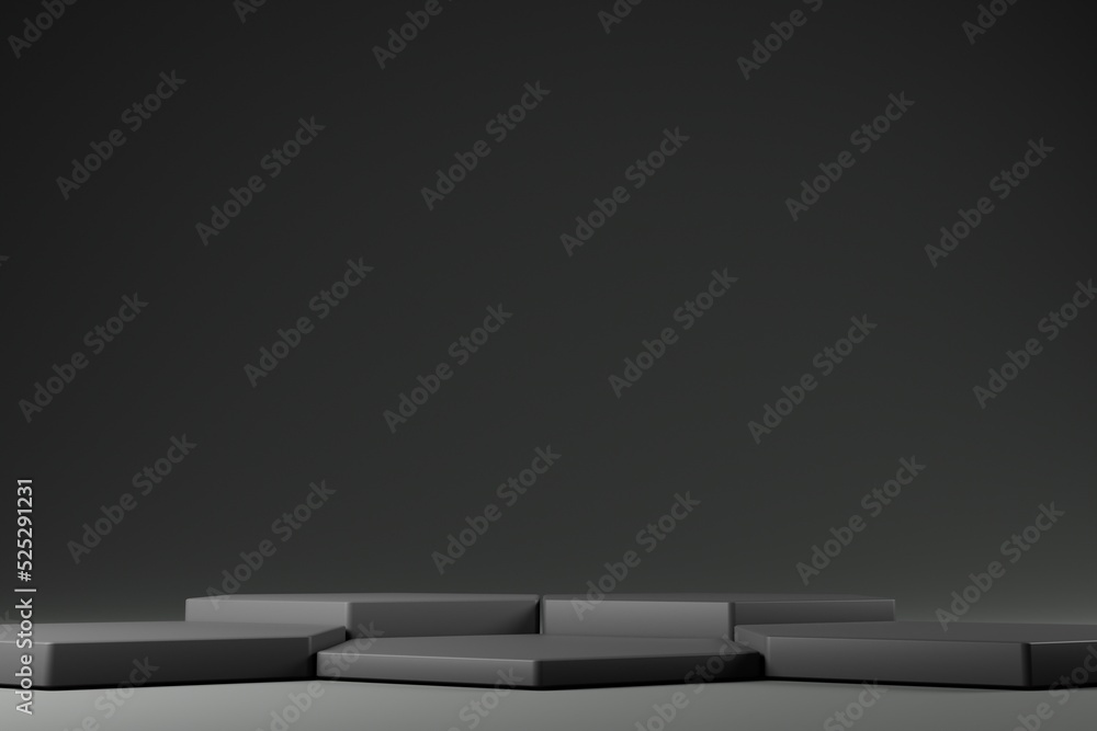 Poster minimalist podium for product display on 3d rendering