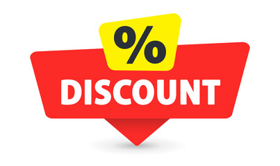 Discount - Banner, Speech Bubble, Label, Sticker, Ribbon Template. Vector Stock Illustration