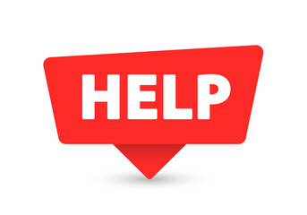 Help - Banner, Speech Bubble, Label, Sticker, Ribbon Template. Vector Stock Illustration