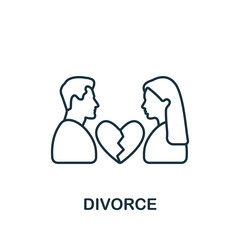 Divorce icon. Line simple Psychology icon for templates, web design and infographics