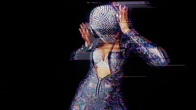 Spiked face mask female dancer