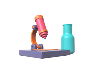 Microscope chemical laboratory icon isolated 3d render illustration