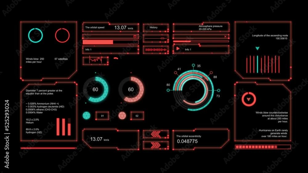 Poster futuristic hud panel positioning and targeting motion element