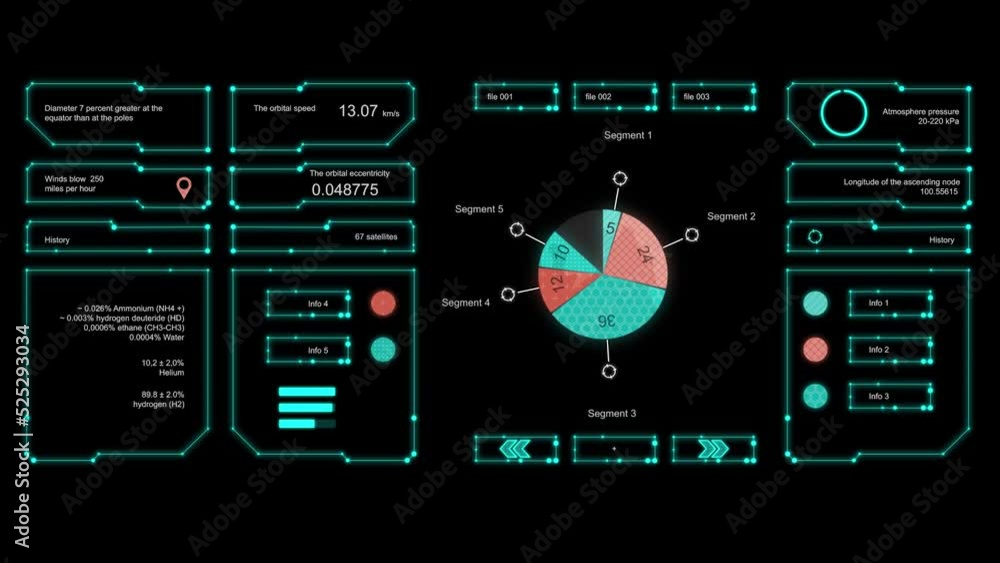 Poster futuristic hud panel positioning and targeting motion element
