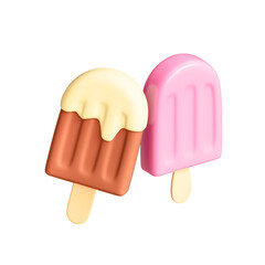 3d render illustration ice cream stick isolated icon