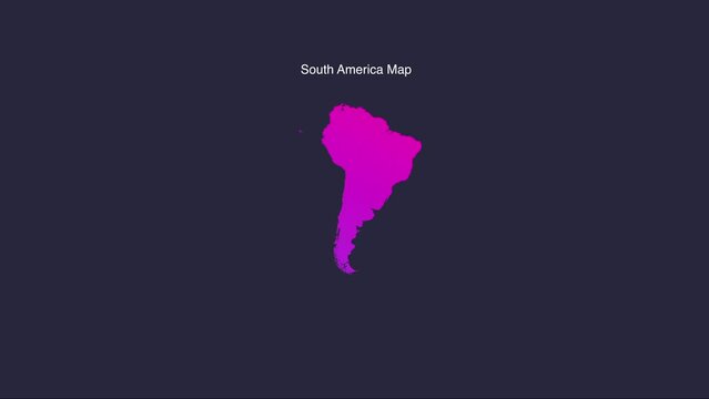 Simple South America Map Animated Motion Graphic