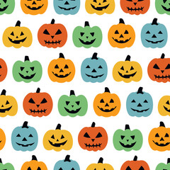 Seamless pattern pumpkin Halloween vector illustration