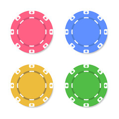 Casino chips for poker or roulette. Elements to design logo, website or background