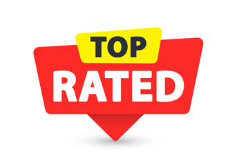 Top Rated - Banner, Speech Bubble, Label, Sticker, Ribbon Template. Vector Stock Illustration